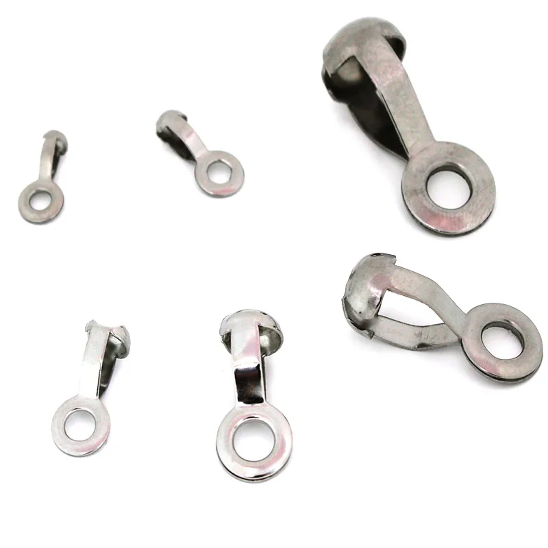 50-10Pcs Stainless Steel Ball Chains Crimps Beads Connectors Cover End Clasps for DIY Bracelet Necklace Jewelry Making Supplies
