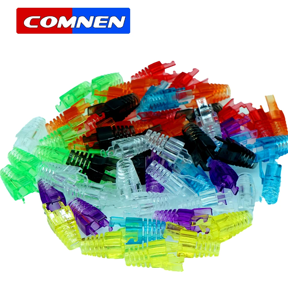 COMNEN Colorful RJ45 CAT6 Strain Relief Boots Connector for Standard CAT6 Ethernet Cable LAN Cable Connector Boot Cover