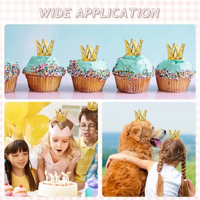 【HOT N07R】 15Pcs Crown Cake Topper, Baby Cupcake Crowns for Flower Arrangements Cupcake Baby Shower Wedding Decor
