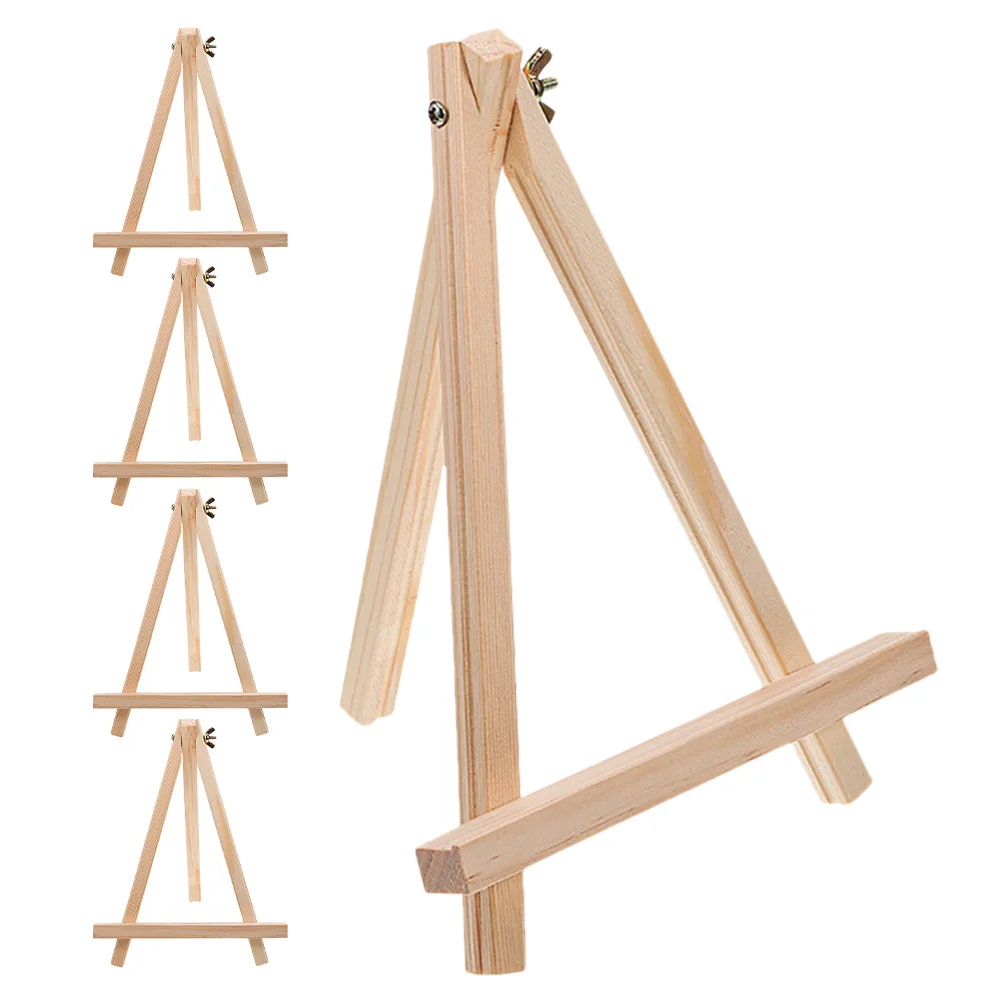 

5 Pcs Wooden Tripod Desktop Easel Stand for Painting Tabletop Small Display Easels Photo