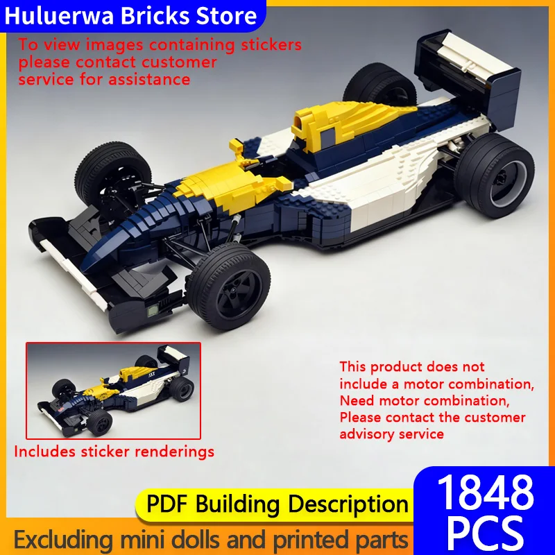 

Speed Racing Car Model MOC Building Bricks FW14B Formula Racing Modular Technology Children Holiday Gifts Assemble Toys Suit