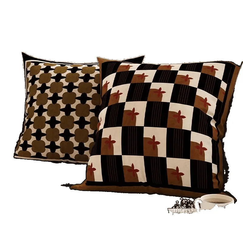 

Retro throw pillow wind living room sofa removable and washable with core waist backrest cushion bedroom bedside square cushion