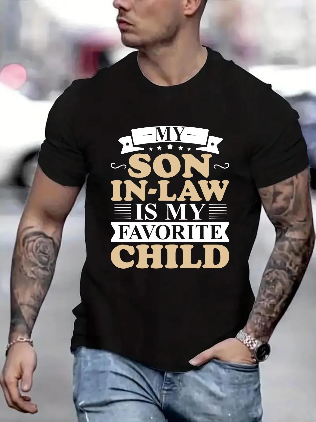 

My Son In Law Is My Favorite Child Funny Family Matching Men's T-Shirt Gifts For Men Men's Clothing Man Girl Clothes B5022928