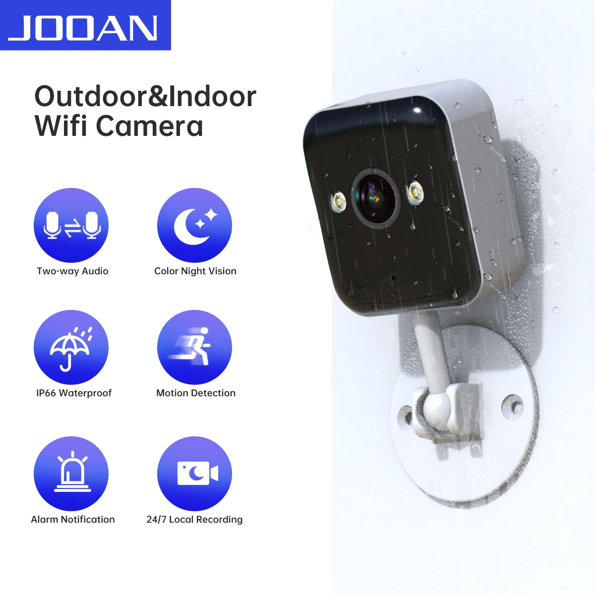 JOOAN 1080P, Wifi IP-камера, Наружная камера видеонаблюдения, 5-кратный цифровой Цветной ночной мини-камера для домашнего радионяни