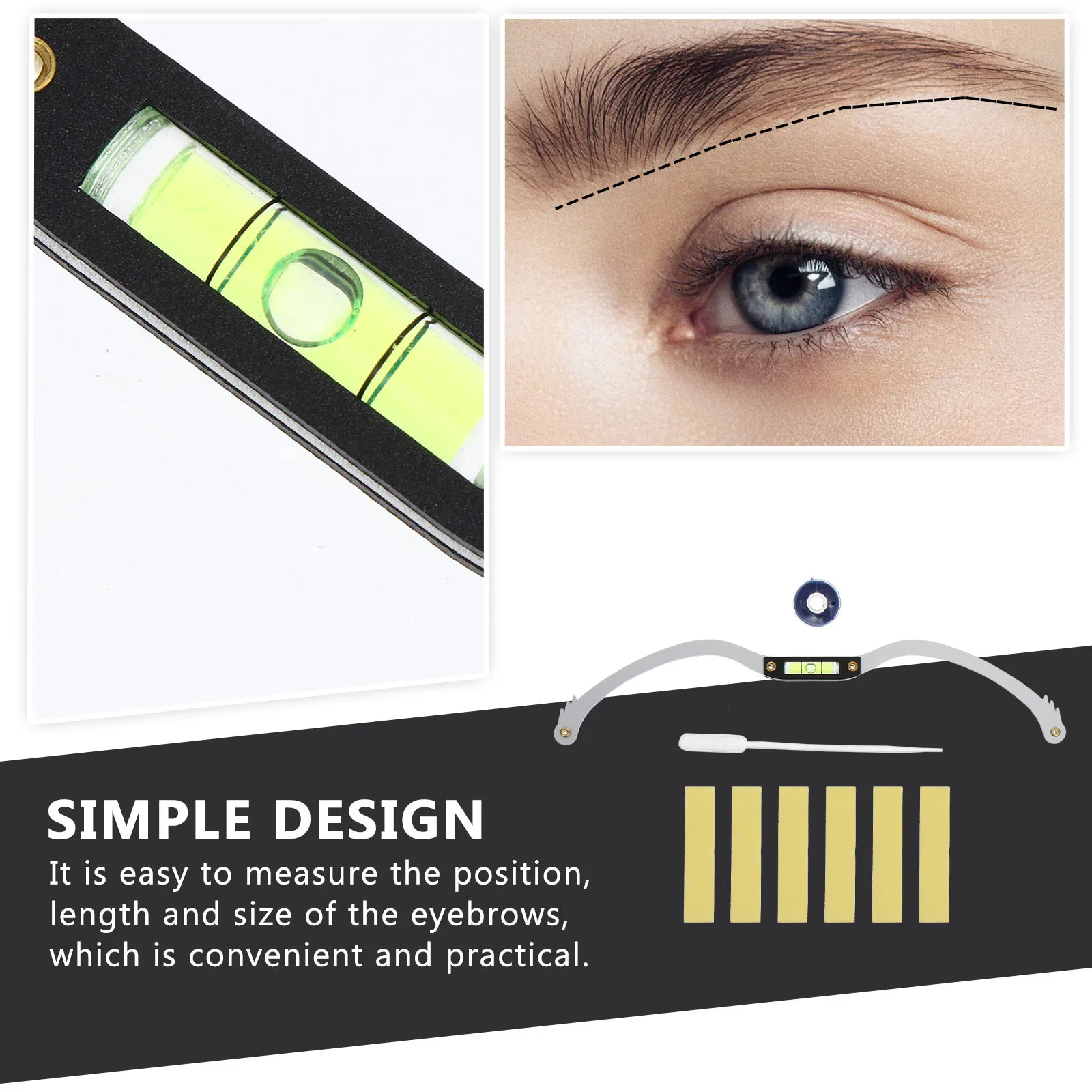 

1Pcs Metal Eyebrow Ruler Professional Level Measure Tool for Precise Brow Mapping Shaping and Symmetry Lightweight Portable