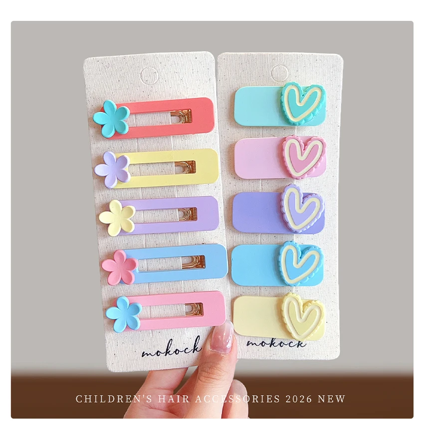 2026 Neu 5-teiliges Set Koreanischer Süßer Stil Niedliche Schleifen-Wolken-Wellen-Haarspangen Haarschonende BB-Clips für Baby-Mädchen Kleinkind-Accessoires – Detail 9