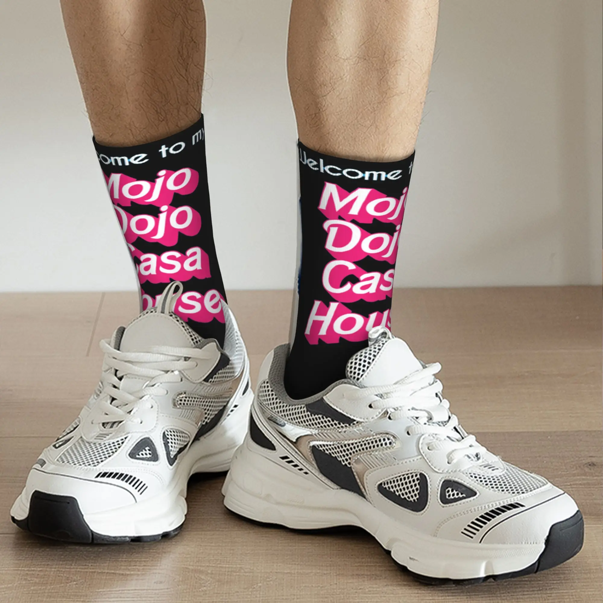 جميع المواسم Mojo Dojo Casa House Socks Harajuku جوارب ممتصة للعرق جوارب رياضية متوسطة جوارب أنبوبية ناعمة للرجال والنساء هدايا
