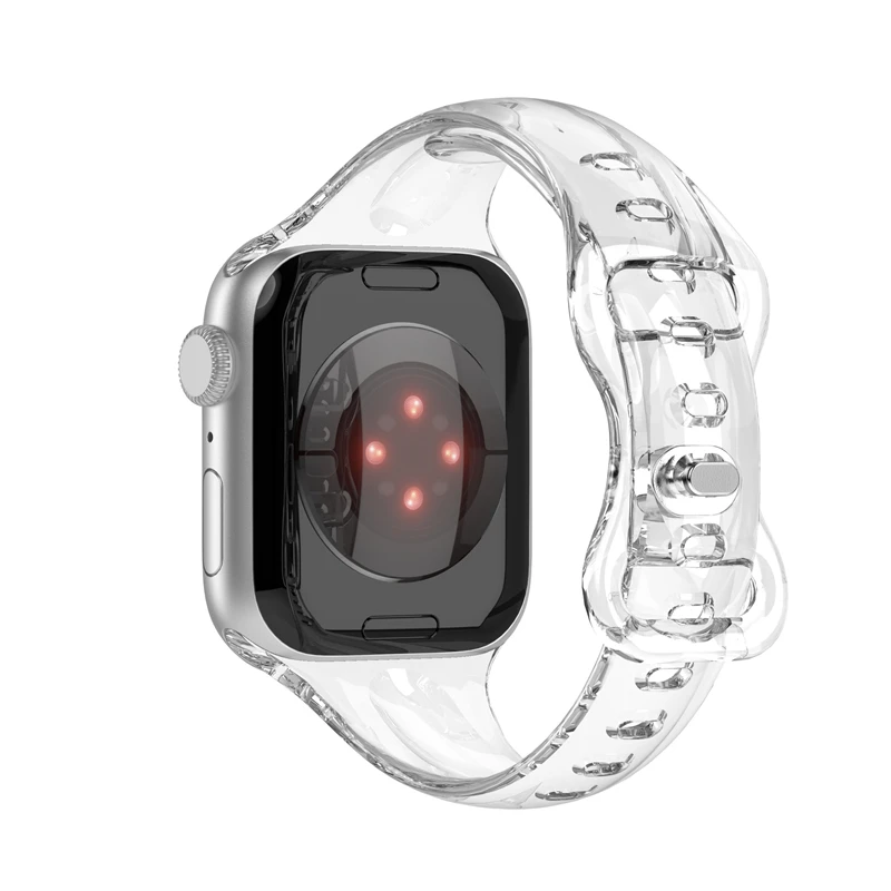 Slim transparent strap for apple watch series 7 6 5 band 42mm 38mm correa Clear rubber for iwatch 7 6 5 4 3 44mm 40mm 41MM 45MM