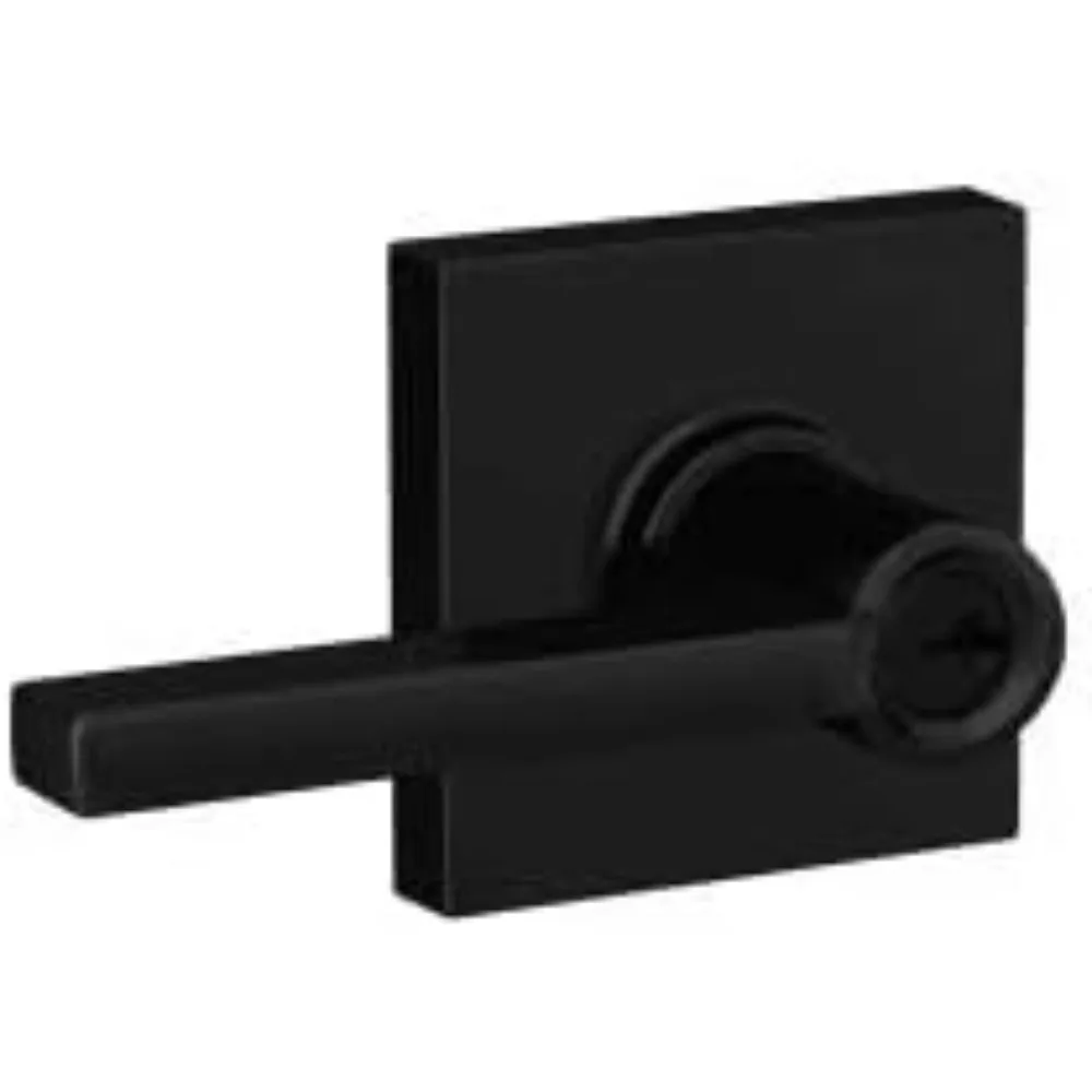 

Дверной рычаг Latitude с накладкой Collins с входной замком с ключом, матовый черный