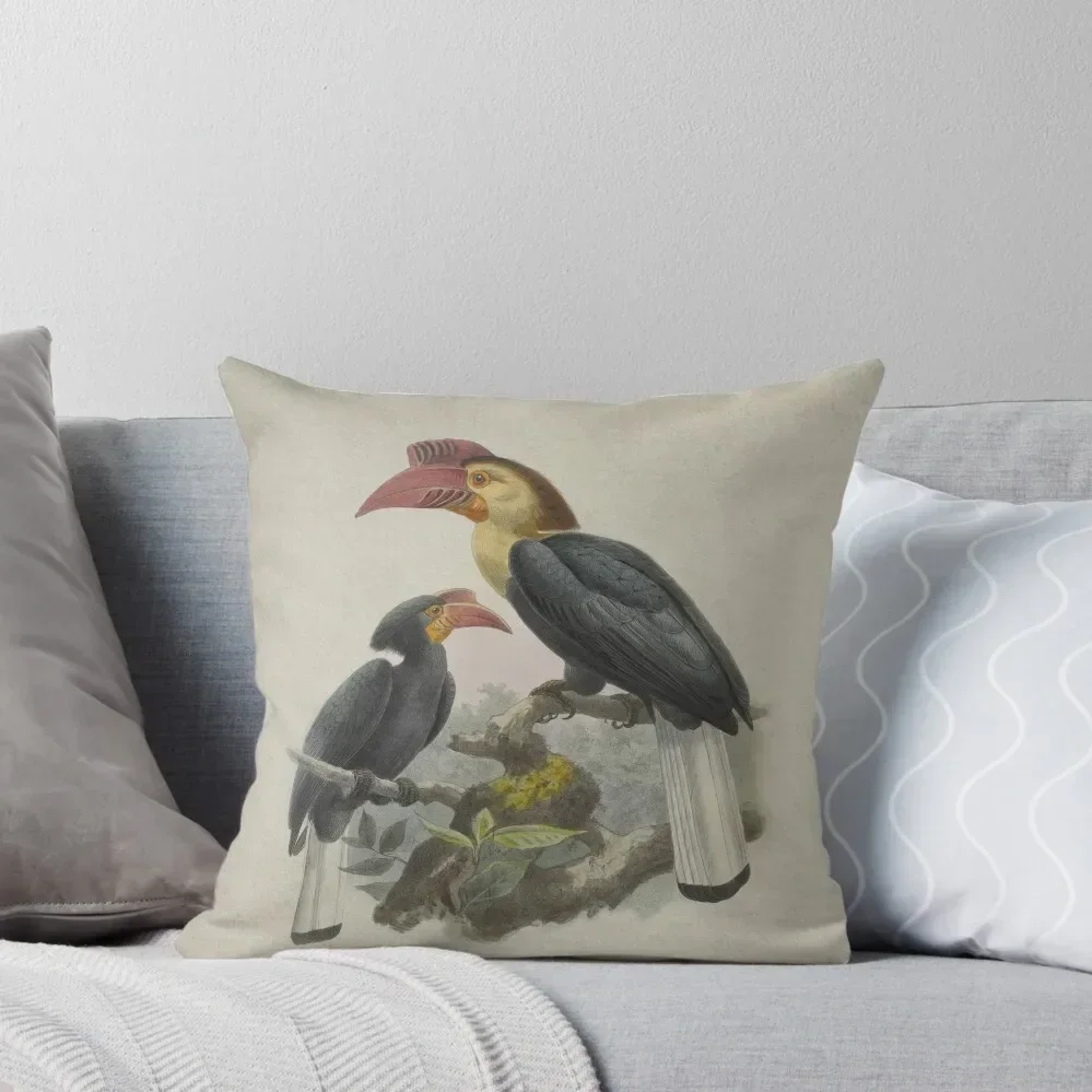 Perched Hornbills Throw Pillow Ornamental Pillow Cushion Cover Set pillow