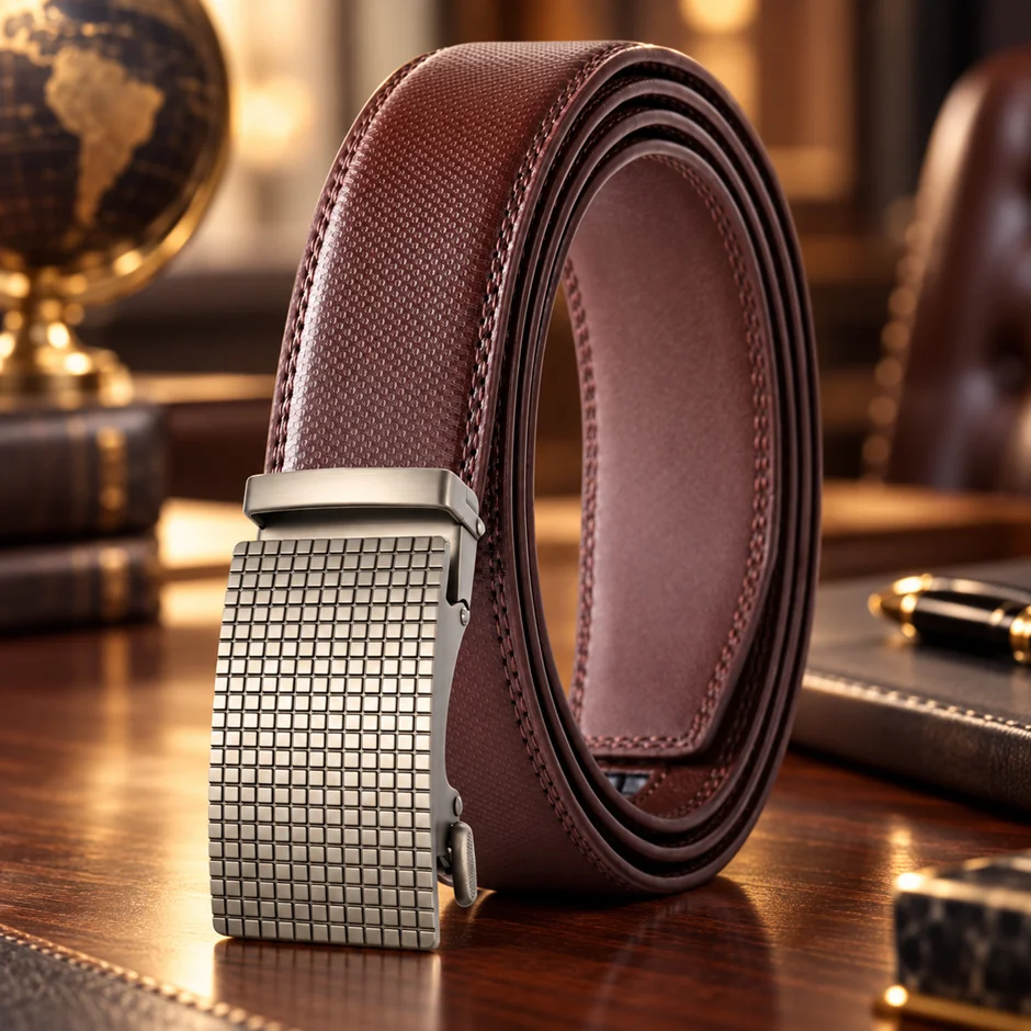 Plyesxale Coffee Black Brown Belt Men High Quality Cow Leather Belts For Men Designer Automatic Buckle Mens Belts Luxury B528