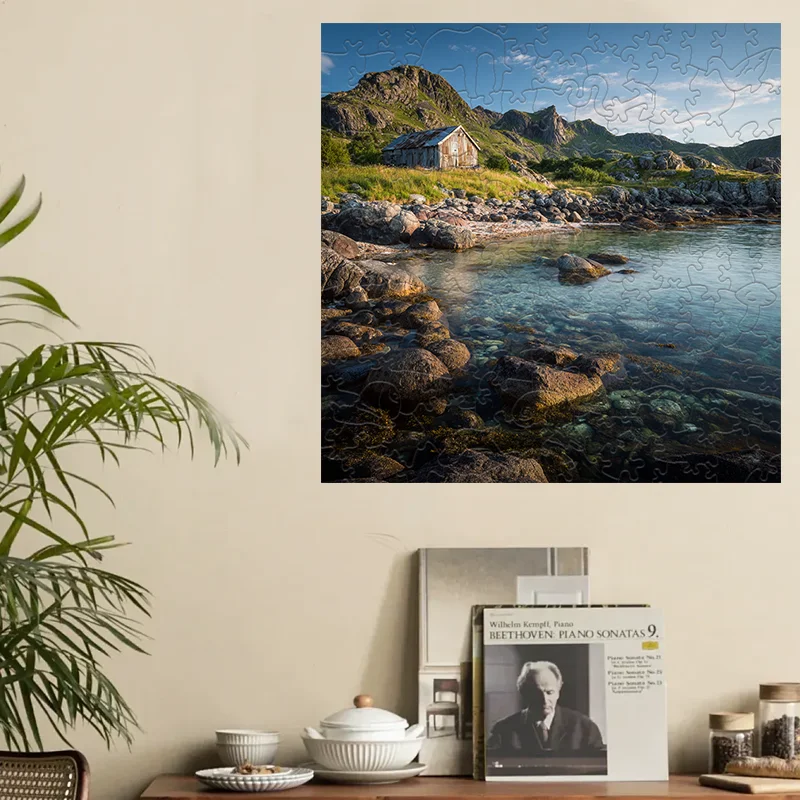 ปริศนาไม้ธีมภูมิทัศน์ ของเล่นเสริมพัฒนาการ DIY ของขวัญสำหรับเด็ก เกมสร้างปฏิสัมพันธ์ระหว่างพ่อแม่ลูก ของขวัญวันหยุด