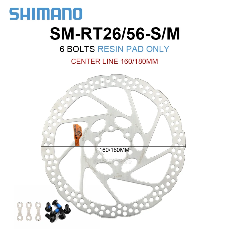 SHIMANO DEORE SM RT56 RT26 Brake Disc 6 Bolt Mountain Bikes Disc M610 RT56 M6000 Brake Disc 160MM 180MM MTB RT56 RT26 ROTOS