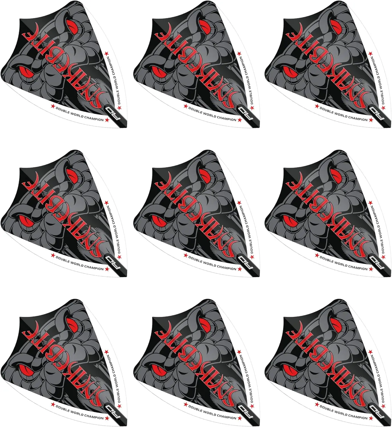 

Peter Wright Snakebite Hardcore Ionic DWC Dart Flights - 3 Sets per Pack (9 Flights)