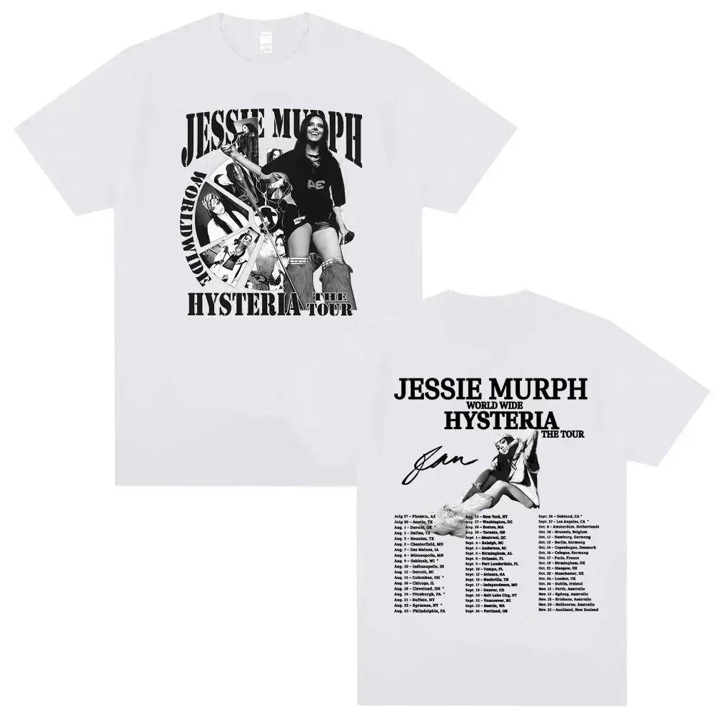 Jessie Murph Worldwide Hysteria Tour Graphic Print T-shirt Music Sad Girl Concert Men Women Oversized Hip Hop High Street TShirt