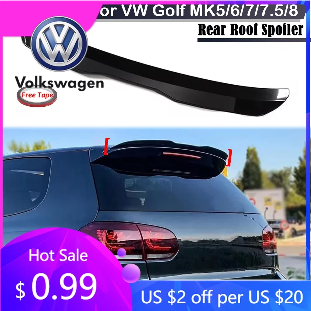 

2026 Hot For Volkswagen VW For Volkswagen VW Golf MK5 MK6 MK7 MK7.5 MK8 GTI Hatchback Rear Trunk Lid Roof Spoiler Wing Car Tail