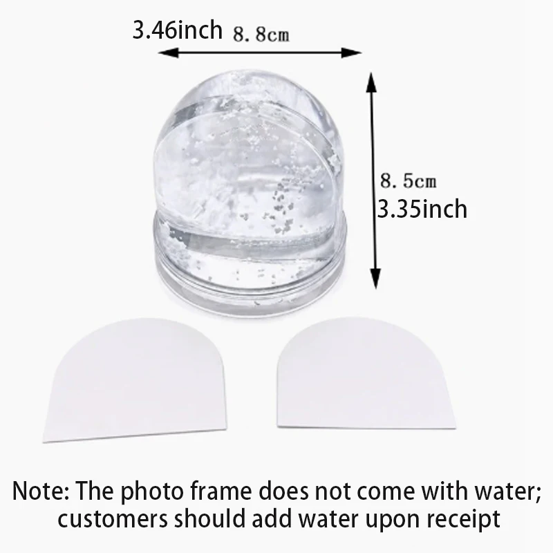 Custom Diy Christmas Atmosphere Plastic Water Ball Snowflake Photo Frame Self-Filling Paper Sheet Handmade Double-Sided Printing