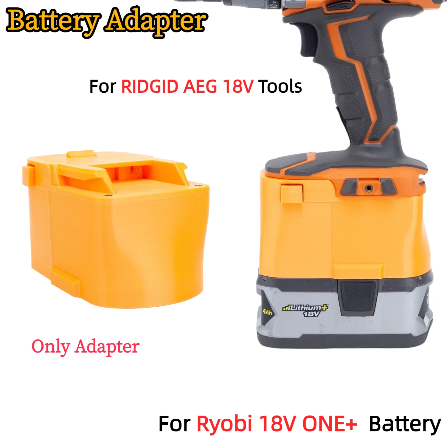 Battery Adapter/Converter for Ryobi 18V ONE+ Lithium Ion Battery TO RIDGID AEG 18V Cordless Power Tools(Only Adapter)