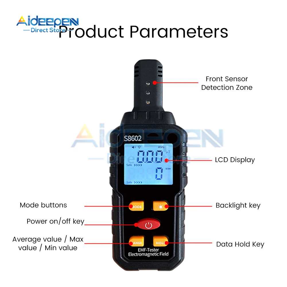 3 in 1 Digital Radiation Dosimeter Geiger Counter EMF Electromagnetic Radiation Radioactive Tester Person Dosimeter X-ray Radia