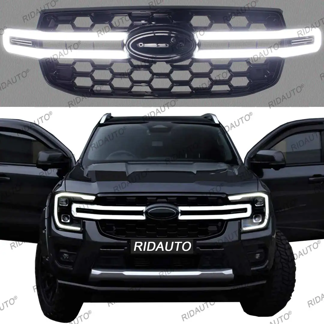 Through-type daytime running lights Predator Night Hawk LED Grille Integration With LED Surround For FORD RANGER 2023 2024 T9