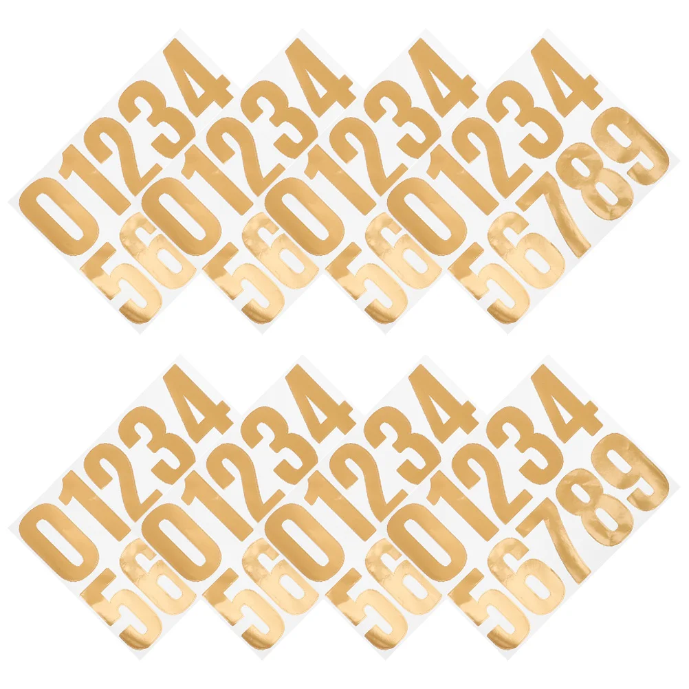 

8 Sheets Large Size Reflective Number Stickers 4 Inch Waterproof Adhesive for Mailbox Door House Address Sign Outdoor Use Number