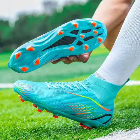원래 남자 축구 신발 미끄럼 방지 잔디 축구 클리트 FG 훈련 축구 신발 운동화 남자 전문 축구 부츠