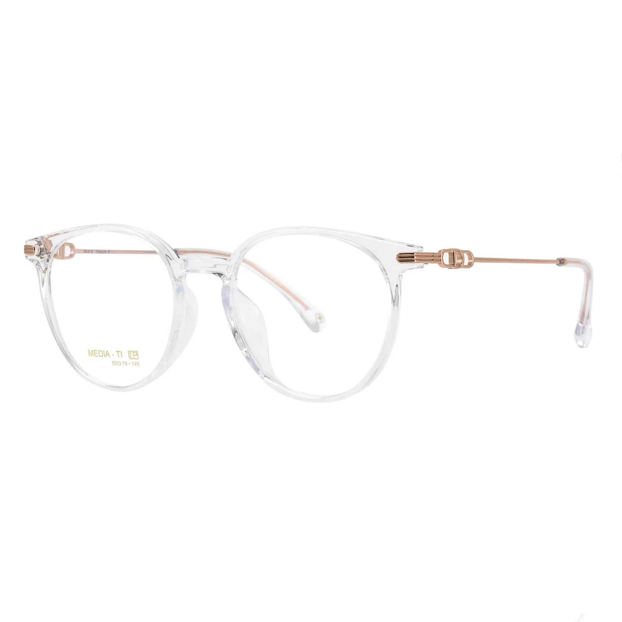 Pure Titanium Eyeglasses Women Glasses Designed Round Eyeglasses Frame Super Light 148mm Long Temple