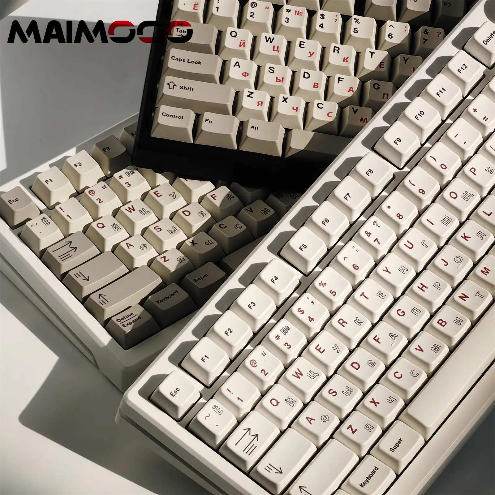 Imagem -03 - Keycaps Russos para Teclado Mecânico Keycaps Keycaps Sublimação de Tintura Branco Mda Perfil Cereja Pbt ru mx Switch Jogos Tampa do Teclado