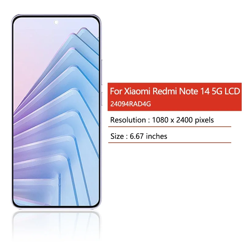 6.67'' AMOLED do Xiaomi Redmi Note 14 5G Ekran LCD z Digitizerem i Ramką do Redmi Note14 5G 24094RAD4G — zdjęcie produktu 2