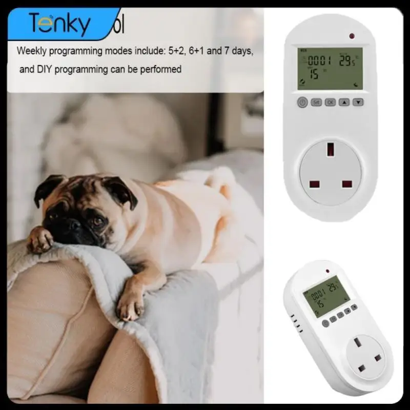 Programmable Electric Floor Heating Plug Remote Control Smart Heater Plug Tuya Lcd Light Display Wifi Thermostat Socket 16a