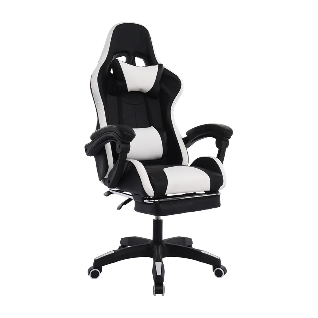 

Height Adjustable Gas Lifting Computer Office Chairs Silla Gamer Computer Chair Pu Leather Gaming Chair with Footrest and Wheels
