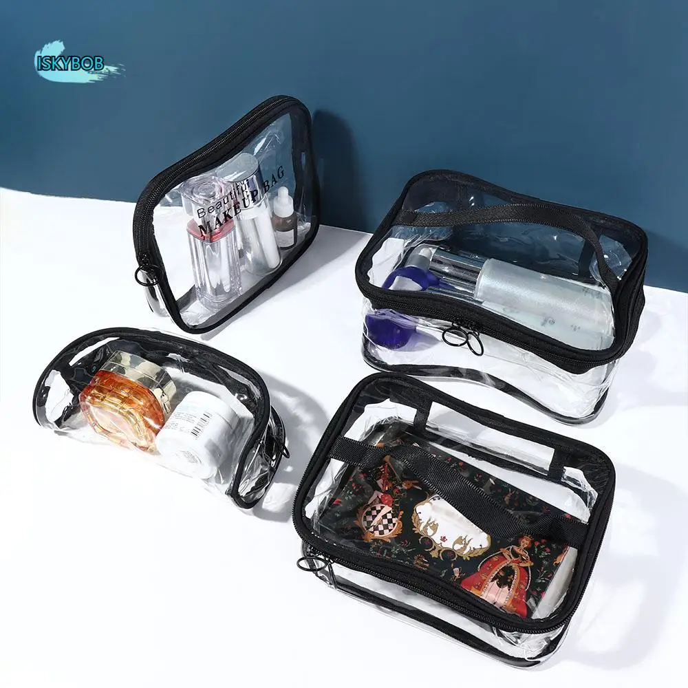 

Zipper Letter Waterproof PVC Wash Bag Travel Storage Handbag Women Cosmetic Bag Korean Storage Bag Transparent Makeup Bag