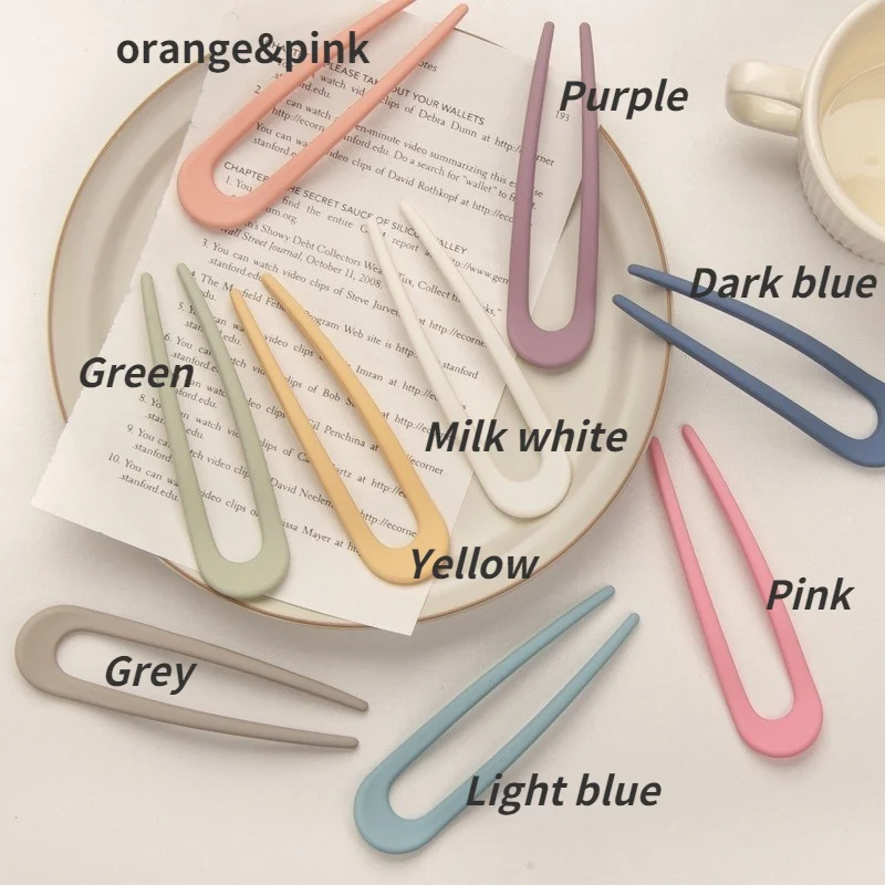 1 Pcs Fashionable High-end Candy Colored Hair Sticks U-shaped Headwear Women's Elegant And Sexy Hairpin Girl Styling Accessories