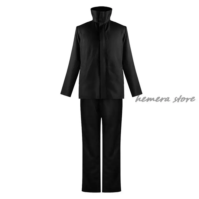 Anime JJK Gojo Satoru Cosplay Costume Tops Pants Eye Patch Halloween Party Men Uniform Gojo Satoru Wigs