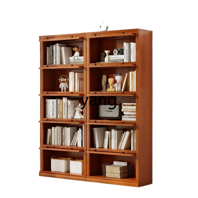 

xyy solid wood floor-to-ceiling bookshelf with glass door household living room bookcase locker