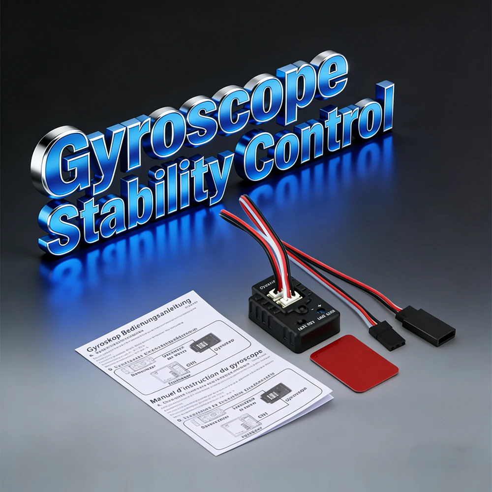 

RC Mini Gyro Gyroscope Stability Control System 4.8-6V Compatible With FUTABA, JR, Hi-tec, FS For 1/10 1/12 RC Car/Boat