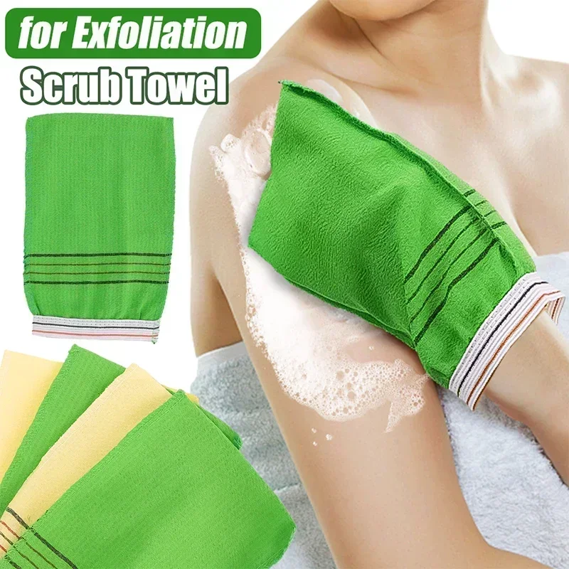 Exfoliating Bath Towel Korean Washcloth Body Massage Scrub Shower Towel SPA Portable Grain Brush Peeling Dead Skin Gloves Adults