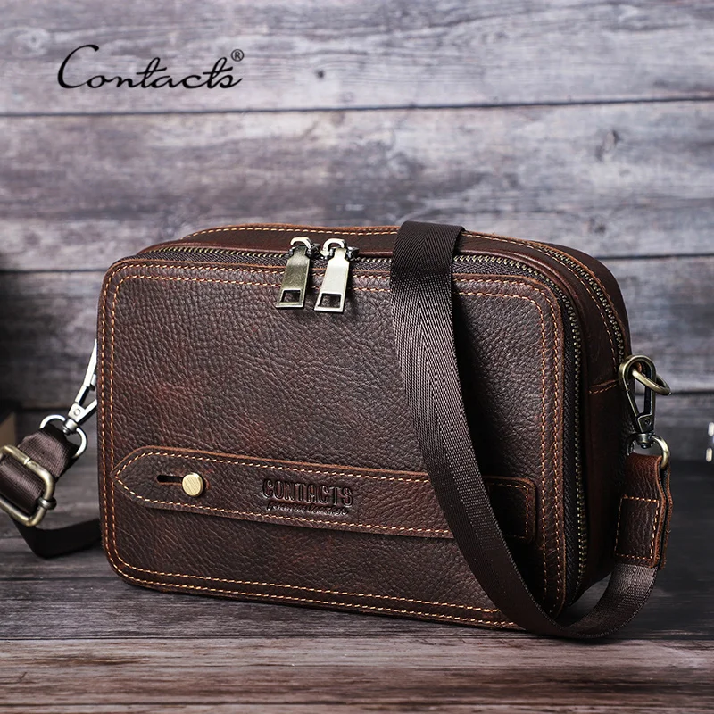 

Retro Genuine Leather Men Mini Shoulder Bags Casual Man Crossbody Clutch Small Handbag Vintage Male Messenger Bag