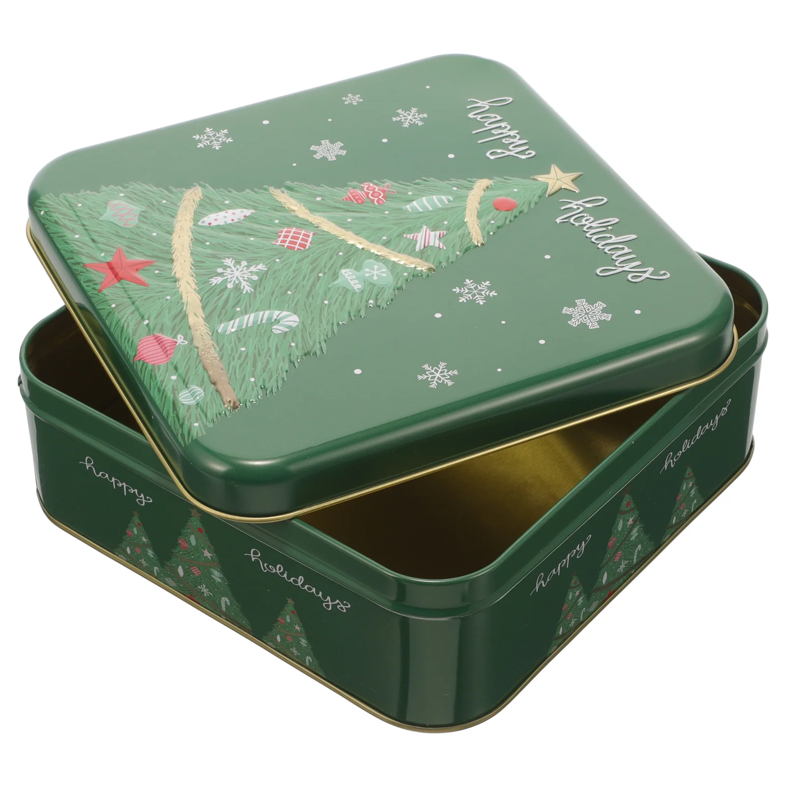 

Christmas Gift Box Cookie Tin Candy Jar Biscuit Containers with Lids Airtight Tinplate