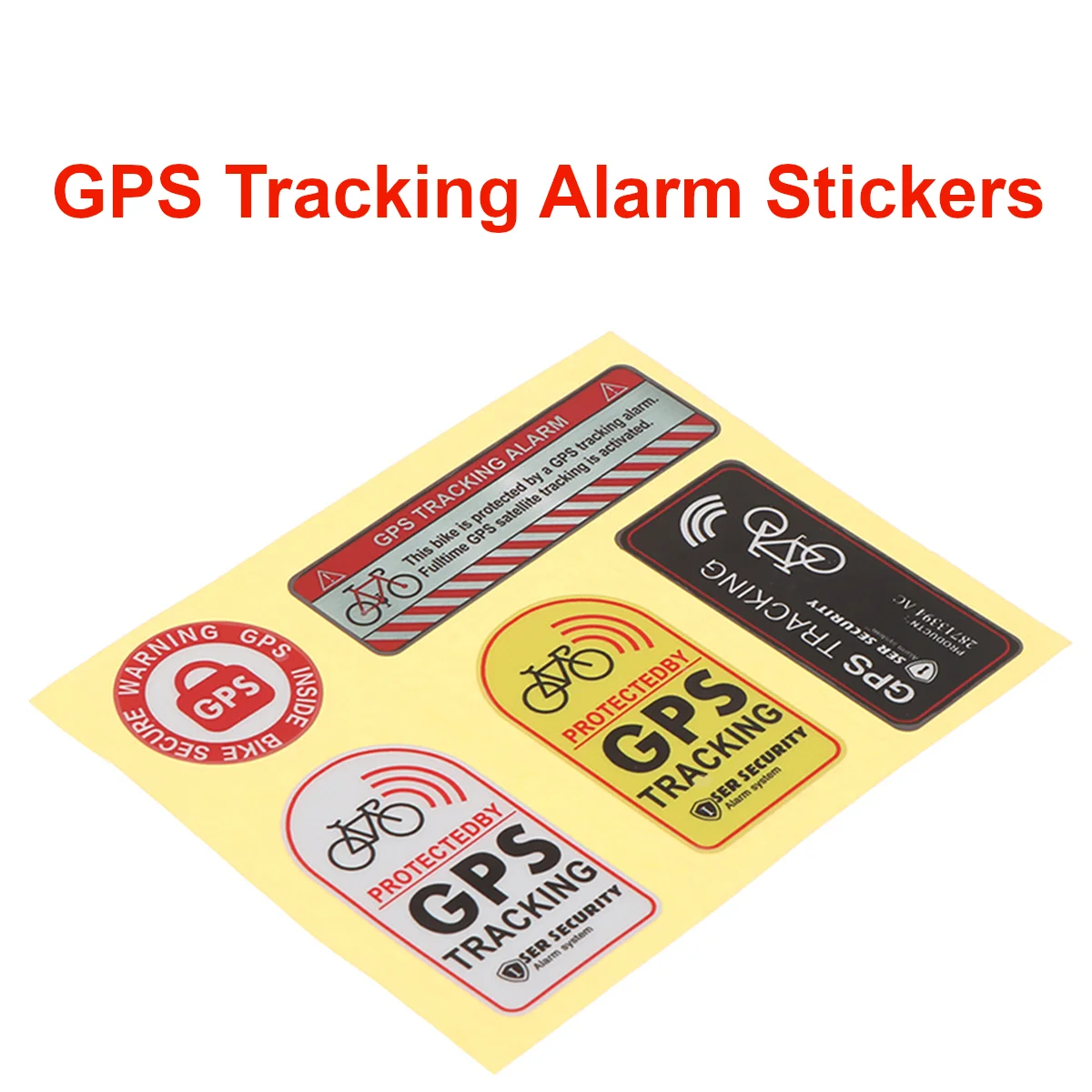 

1Pc/2Pcs Bicycle Warning Stickers GPS Tracking Alarm Stickers Reflective Anti-Theft Decal for Motorcycle Scooter Car