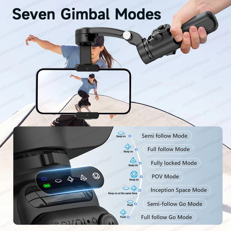 Mobile Phone Stabilizer 3-Axis Handheld Foldable Gimbal Support Smart Tracking with Wireless Removable Remote for iPhone Android