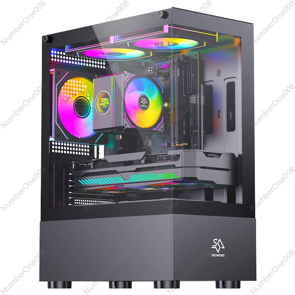 

Настольная материнская плата ATX с боковым окном средней башни, компьютерный шкаф из закаленного стекла, игровой чехол с поддержкой 240 AIO, жидкостный охладитель