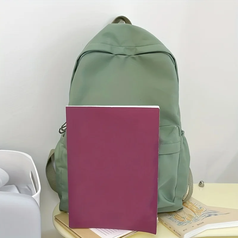 Mochila de viaje de gran capacidad para mujer, bolso informal de Color sólido para estudiantes, temporada escolar, novedad