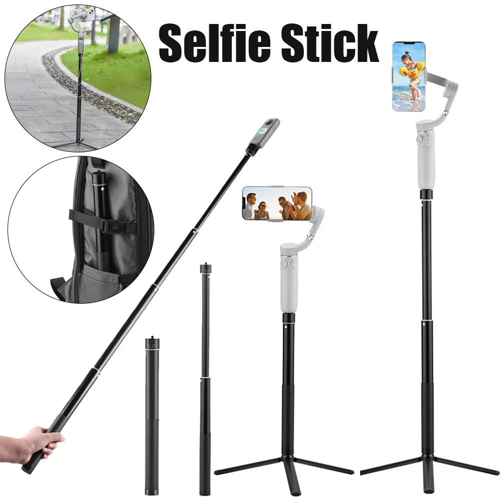 Extended Selfie Stick For Insta360 ONE Series Aluminum Alloy Selfie Stick 360° Rotary Bundle Handle for Gopro Camera Accessories