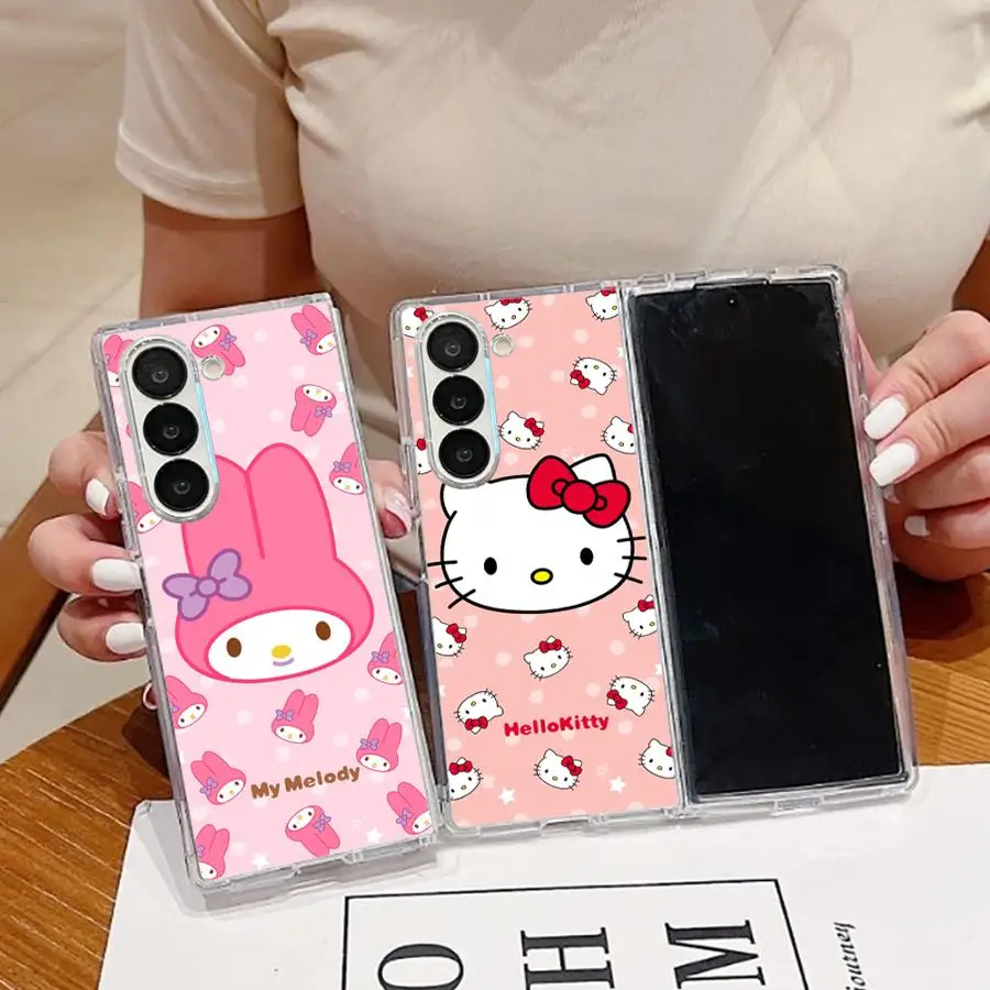 

Чехол Kawaii Japan Kuromi для Samsung Galaxy ZFold6 ZFold5 Z Fold 7, 6, 5, 4, 3, ZFold3, ZFold7, ZFold4, жесткий чехол для телефона