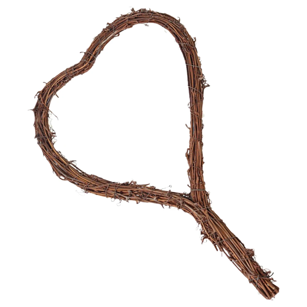 

Heart Shaped Grapevine Wreath Handle Natural Rattan Base DIY Crafts Rustic Wedding Decor Unique Design Convenient Sturdy