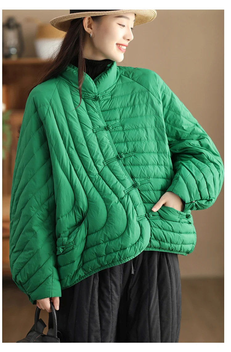 Schinteon Women Ultralight White Duck Down Jacket Over Size Loose Casual Autumn Winter Outwear Vintage Coat 2026 New