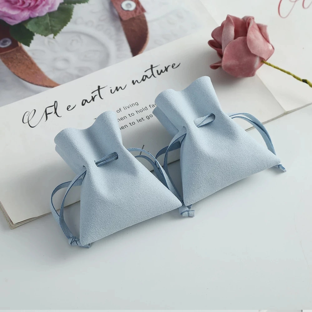 

20pcs Blue Microfiber Jewellry Gift Bags Jewelry Rings Necklace Bracelet Packaging Drawstring Pouch for Wedding Party Decoration