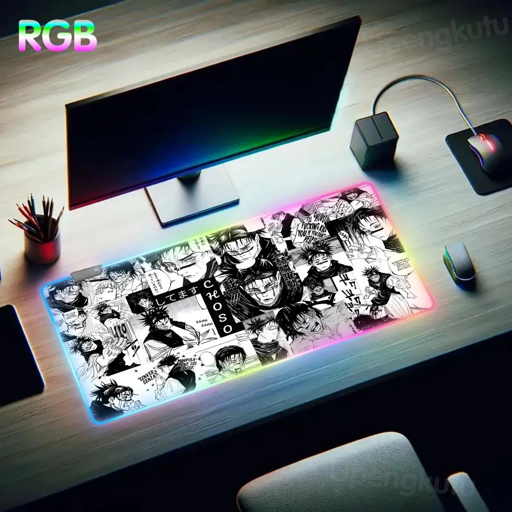 Choso Mouse Keyboard Pad RGB Mouse Gaming Accessories Pad LED Large Gamer Almohadilla De Escritorio Luminous Desk Mat