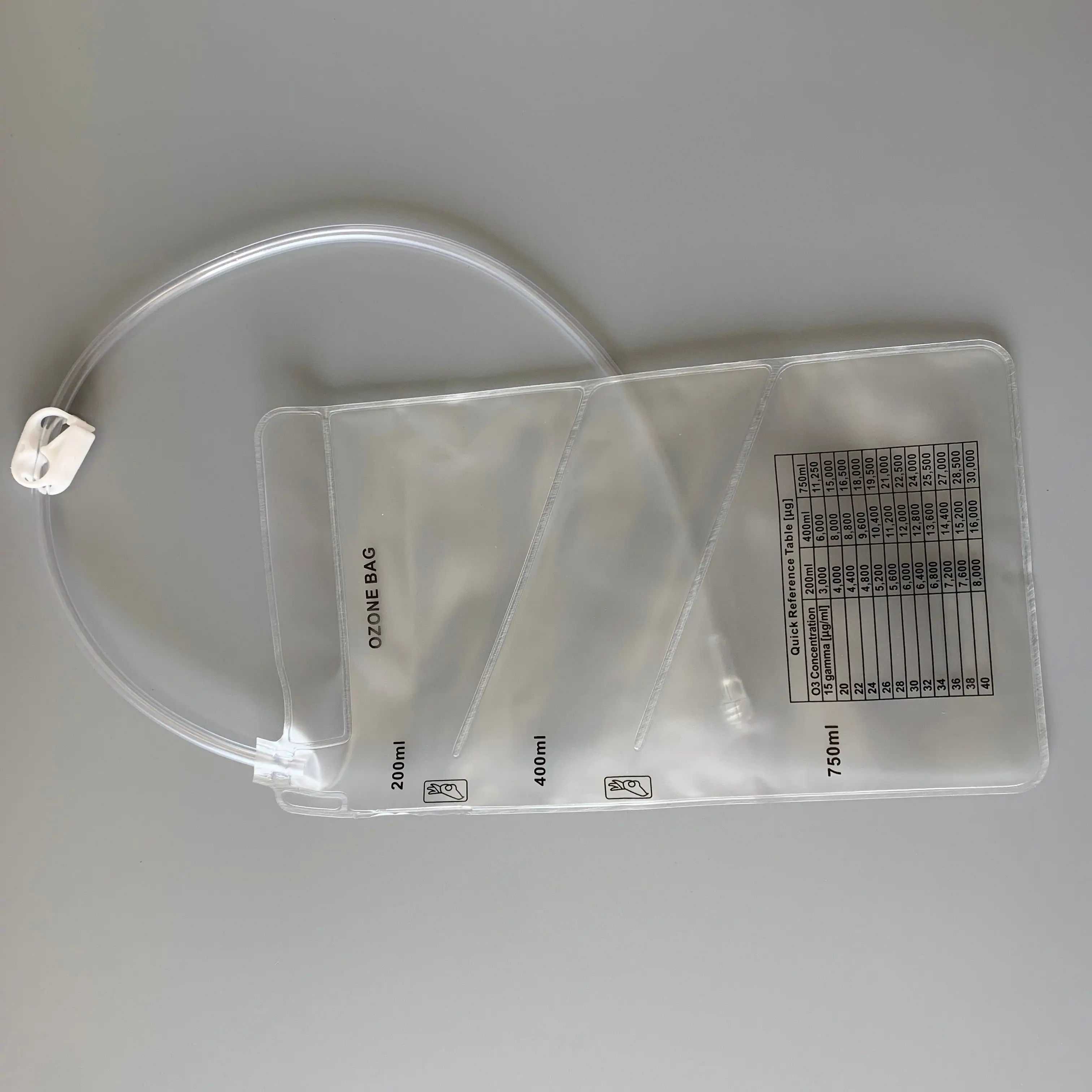 공장 가격 사이클 사용 3 챔버 Ozone Insufflation Bag With Luer Connector For Rectal Injection